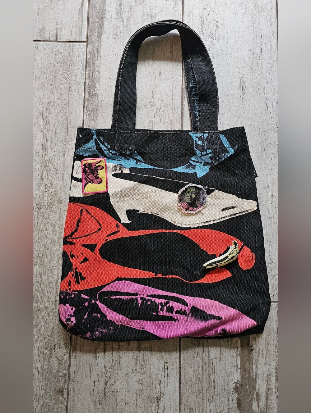 Andy Warhol Loop NYC Canvas Tote Bag with Multicolor Pop Art Print VINTAGE